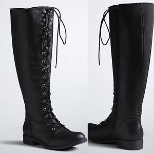 Torrid - LACE UP TALL RIDING BOOTS (WIDE WIDTH & WIDE CALF)